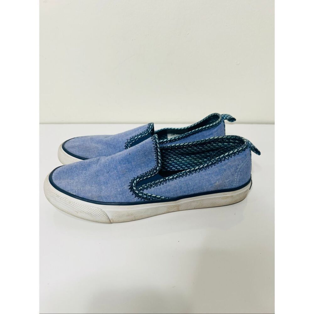 Sperry Seaside Vineyard Vines Blue Women's Slip On Canvas Sneakers Comfort Sz 8